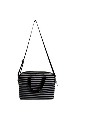 kate spade Black and White Striped Tote with Crossbody Strap